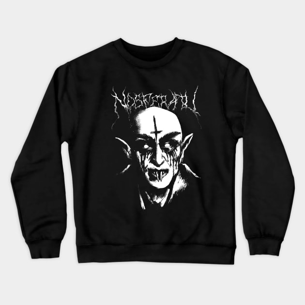 Black Metal Nosferatu Crewneck Sweatshirt by Samhain1992